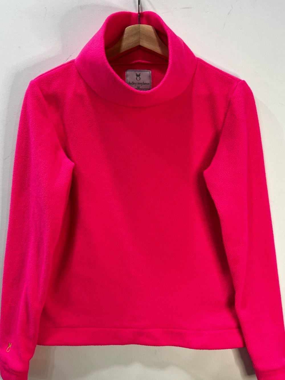 Dudley Stephens Brighton Fleece Pullover Neon Pink XS Cozy Soft Preppy